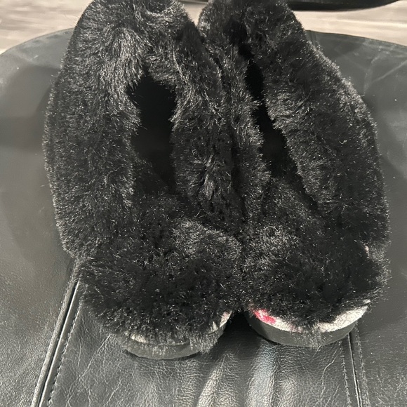 Floral Slippers with Black Fur Trim XL - Picture 5 of 9